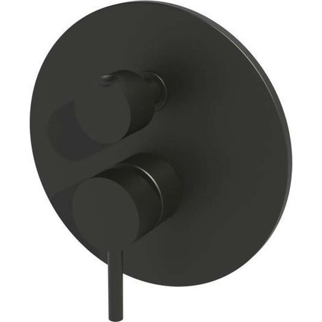 Miscelatore doccia ad incasso con due uscite Ø 200 mm Paffoni serie Light LIG018NO Ottone - Nero opaco (1/3)