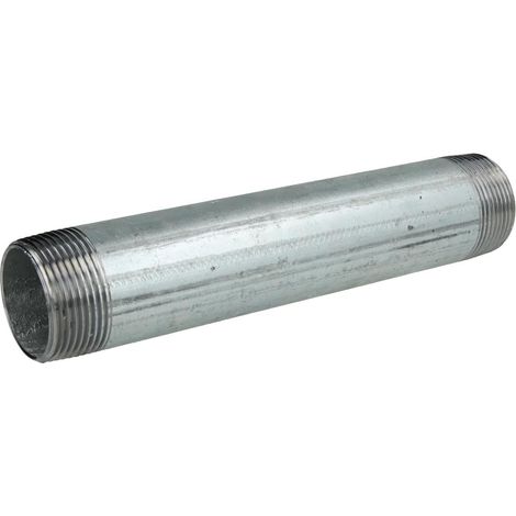 Raccord double en fonte malléable Hermann Schmidt 530/23, référence 43032200, DN 32, 1 1/4" x 200, galvanisé