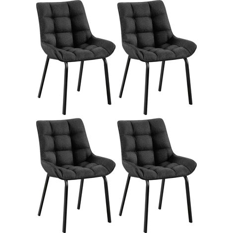 Set da 4 sedie da pranzo Saranda in tessuto Grigio titanio nero (1/5)