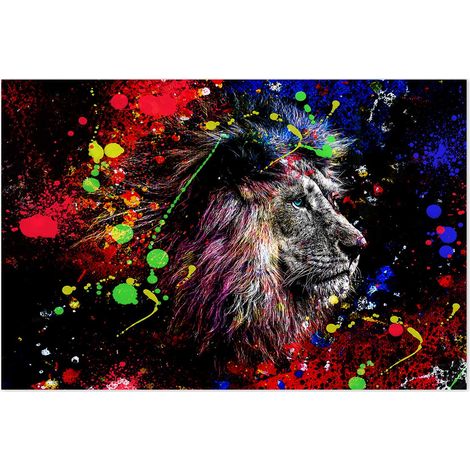 Affiche Lion graffiti pop art - 60x40cm - made in France (1/5)