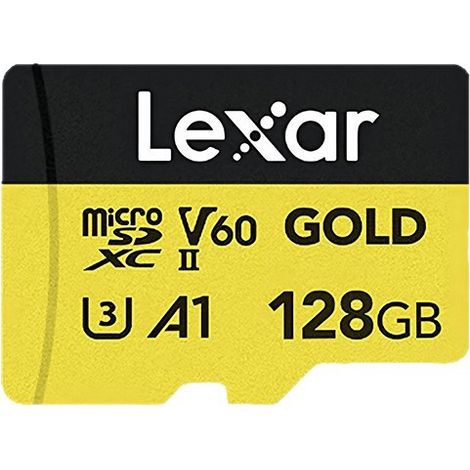 Lexar (lexa) Gold 128 GB U3 High-Speed-Speicherkarte (Lesegeschwindigkeit: 280 MB/s) – gelb – Drohnenkamera – Sportkamera – Spielekonsole (1/3)