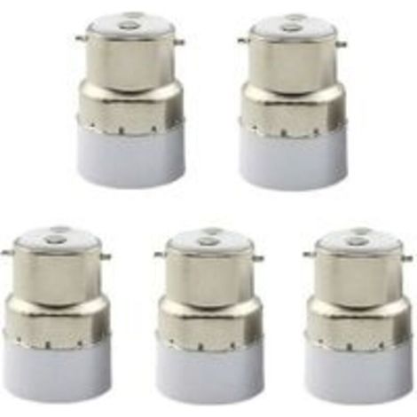 Paquet de 5 convertisseurs de douille d'ampoule B22 à E14 Douille de douille B22 Passer au support de lampe adaptateur standard E14
