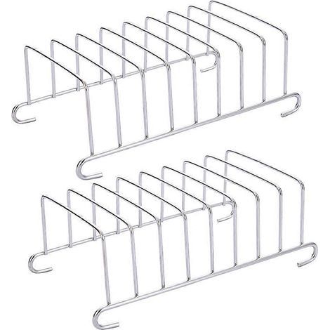 Lot de 2 grilles pour friteuse à air chaud, support à pain pour friteuse électrique, accessoire de cuisson pour friteuse à air chaud-15.50X8.50X4.50CM-Silver (1/4)