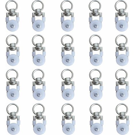 royaluxe - 20pcs Rouleaux de Rail de Rideaux,Rouleaux de Rail,Rouleaux de Tringle à Rideaux GlissièRes,Poulie Silencieuse,Rail de Rideaux FenêTre Double Rail Rouleau,pour Rails de Rideau de Windows (1/5)