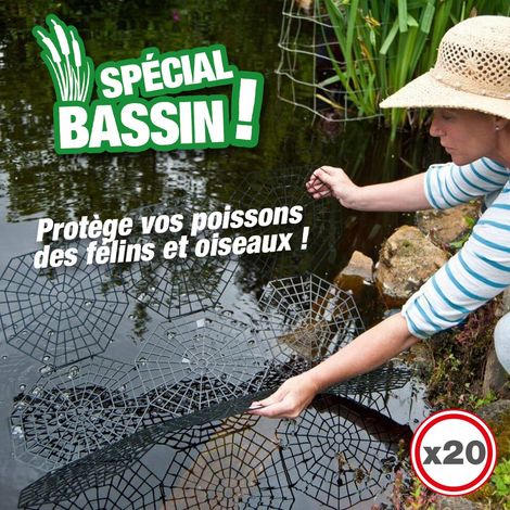 Grilles de protection pour bassin – Lot de 20 grilles flottantes 30x27cm – 60 attaches incluses – Protection contre prédateurs – Lgvshopping