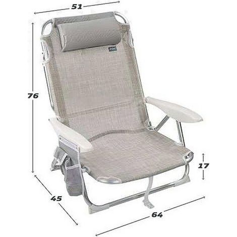 Aktive Sedia da Spiaggia Pieghevole Beige Multifunzionale