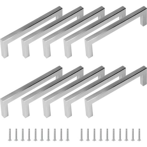10 x 128 mm Edelstahl Silber Bohrloch Möbelgriffe Stangengriff (Rohrdurchmesser: 12 x 12 mm) (1/5)