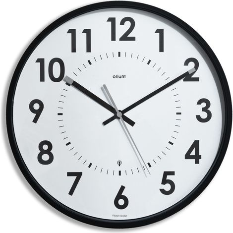 Horloge radio contrôlée Abylis Ø30cm - Noir - Orium (1/3)