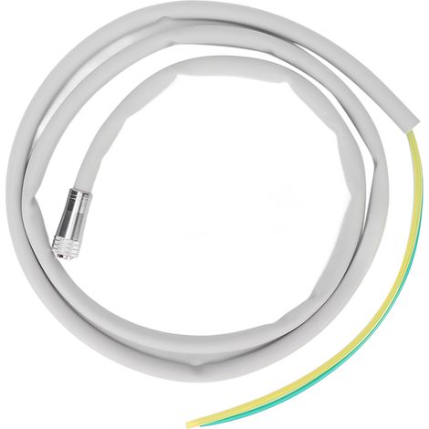Tuyau silicone 2 trous avec raccord inox pour pièce à main dentaire, accessoire outil pro, connecteur flexible caoutchouc résistant. (1/5)