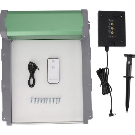 Ouvre-Porte de Poulailler à énergie Solaire, Minuterie Efficace, Capteur de Lumière, Télécommande (1/5)