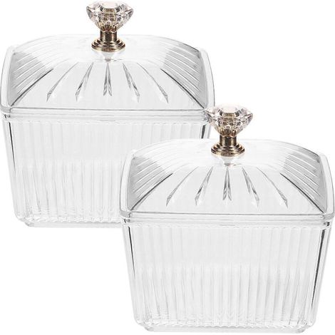 Lot de 2 bocaux à bonbons avec couvercle, pour sucre, biscuits ou autres gourmandises. (1/2)