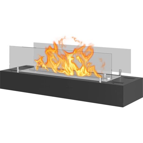 Camino a Bioetanolo da Tavolo 60x19 cm Firebox 600 Nero con Vetro (1/5)