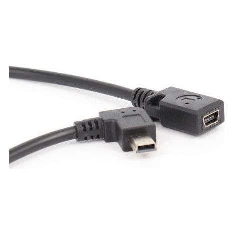 Mini-USB-Stecker auf Mini-USB-Buchse Winkeladapterkabel, Mini-USB-Stecker auf Mini-USB-Buchse Winkelverlängerungskabel, 27 cm. (1/5)