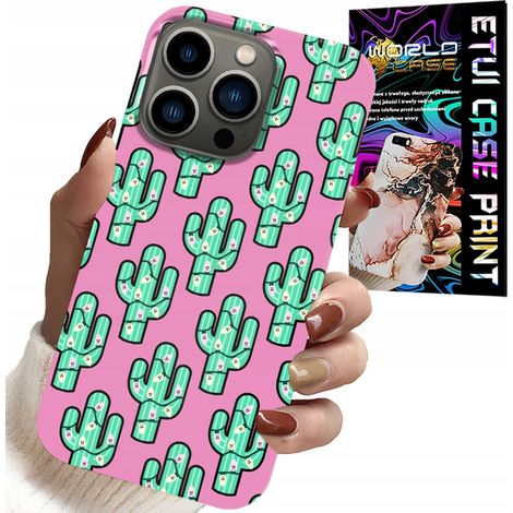 Custodia per iPhone 14 Pro - cactus, cactus su sfondo rosa + lamina (1/5)