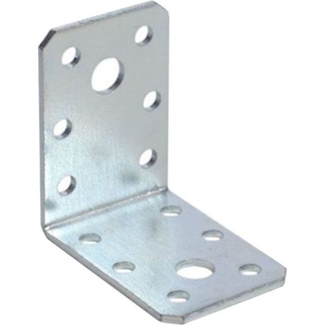 Cornière métallique en acier galvanisé multi-perforée 50 x 50 x L. 35 mm, 50 pièces, réf. 1614 SIPA