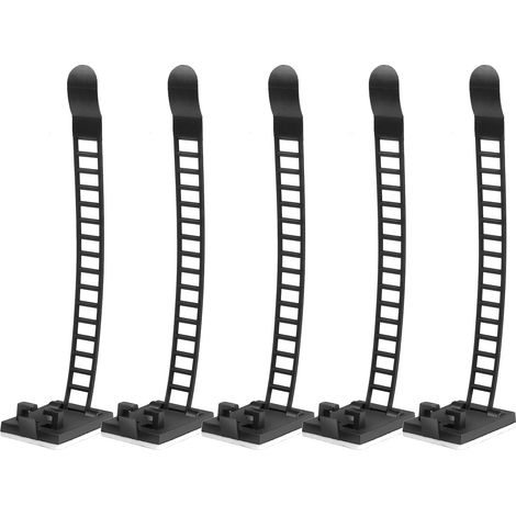 Lot de 100 attaches de câble auto-adhésives en nylon, clips de câble réglables avec clips à vis optionnels pour la gestion des câbles (1/5)