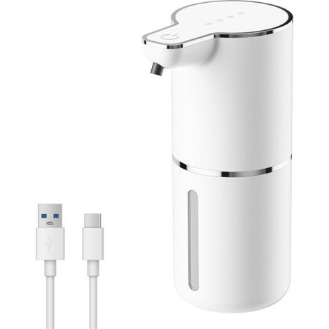 Automatischer Seifenspender, 350 ml, Sensor-Seifenspender, USB-aufladbar, 4 Geschwindigkeitsstufen, berührungsloser Schaumseifenspender (1/5)