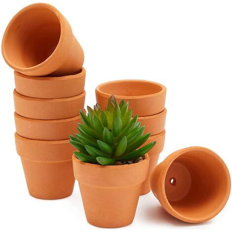 Set mit 10 Terrakottatöpfen, Abflussloch, 4,5 cm Durchmesser, für Sukkulenten, für drinnen und draußen (1/5)