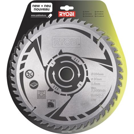 RYOBI - Sägeblatt 48 Zähne Durchmesser 254 mm - Bohrung 30 mm - Dicke 2,6 mm für EMS254L / RTS1800 / RTMS1800... - SB254T48A1 (1/3)