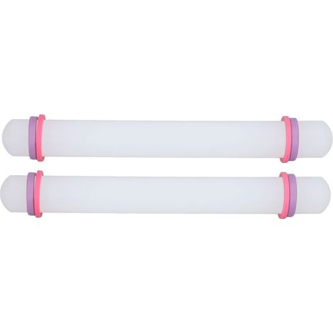 2Pcs Plastic Rolling Pin Safe Durable Sturdy Plastic Nonstick Surface Wide Application Small Rolling Pin (1/5)