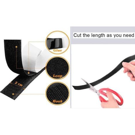 Bande Agrippantes, Scratch Autocollant Double Face, Hook Loop Rubans Adhésives Ronde Diamètre de Shearable Bande Agrippantes pou,27 (1/4)