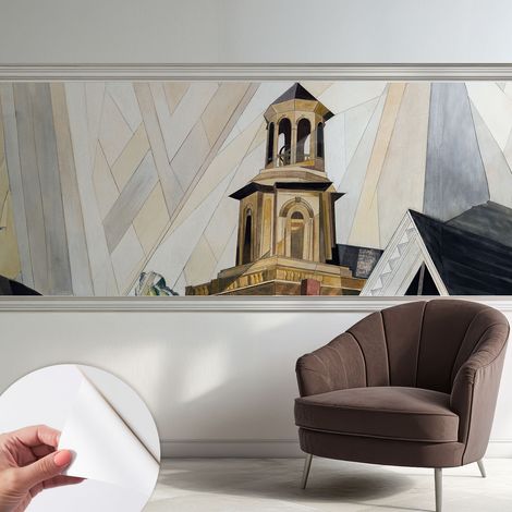 Papier peint adhésif décoratif avec colle pour salon chambre et bureau Installation rapide Tour architecturale 250x104 cm (1/5)