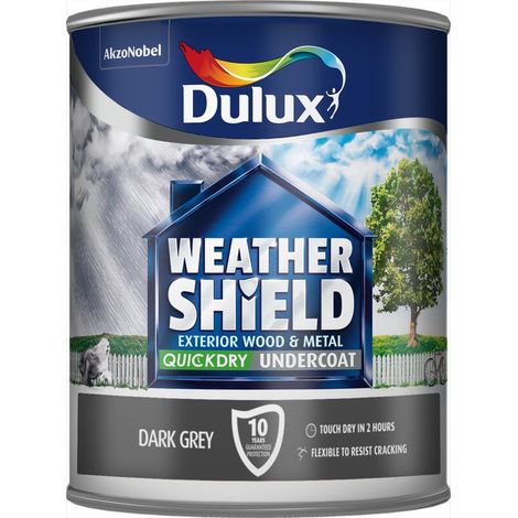 Dulux WeatherShield Quick Dry Exterior Undercoat - Dark Grey - 750ml