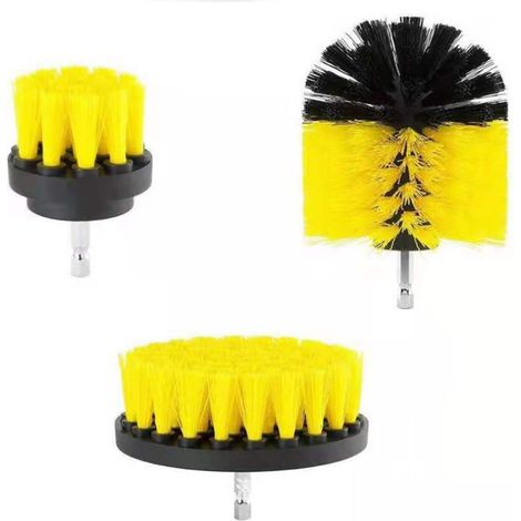 Ensemble de 3 brosses de nettoyage pour perceuse (têtes de 5 cm, 9 cm et 10 cm) - Brosse de nettoyage puissante pour voiture et maison (1/5)