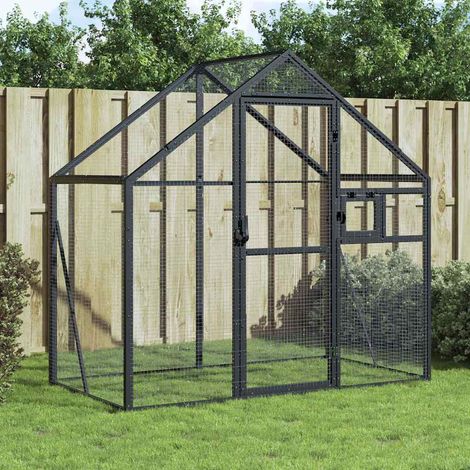 vidaXL Pajarera de aluminio gris antracita 179x100x185 m (1/5)