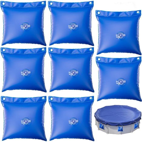 8er-Pack quadratische Wasserbeutel für Pool – Dickes PVC – Für Poolabdeckung – Beschwerung von Poolplanen