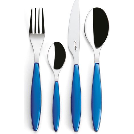Guzzini Feeling Set de Couverts Bicolore Bleu 24 pièces