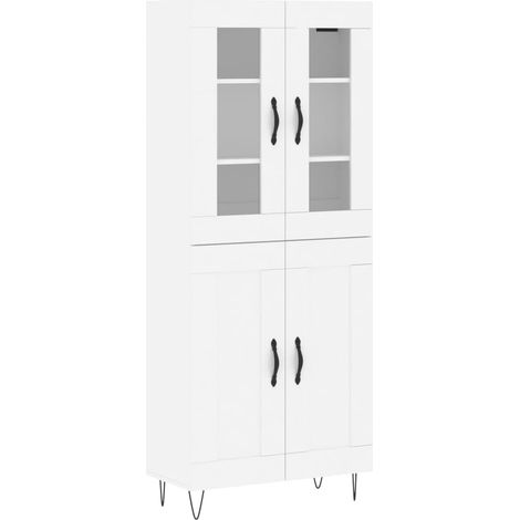 Buffet,Bahut,Meuble de Rangement haut Blanc 69,5x34x180 cm Bois d'ingénierie CFW75679 (1/5)
