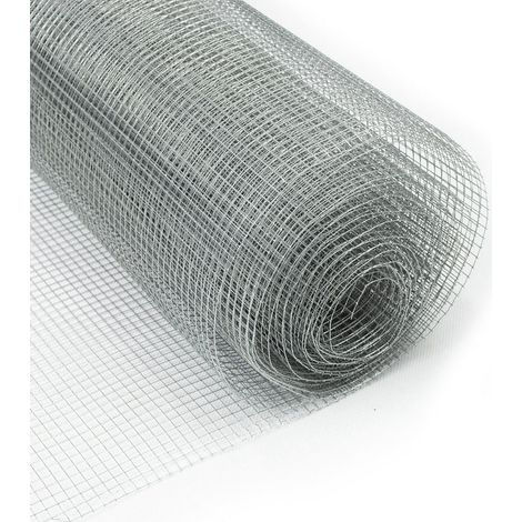 Grillage métallique à Mailles Fines  Treillis en Rouleau  Grillage pour Lapins, Grille Anti-Taupes   Mailles : 6,3 x 6,3 mm  100 cm x 5 mètres