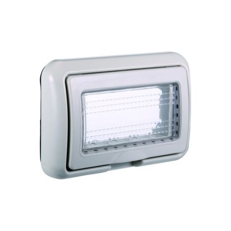 ETTROIT Platte mit Abdeckung 4P IP55 Hydrobox-Gehäuse kompatibel mit Bticino Living Farbe Grau - LG2704