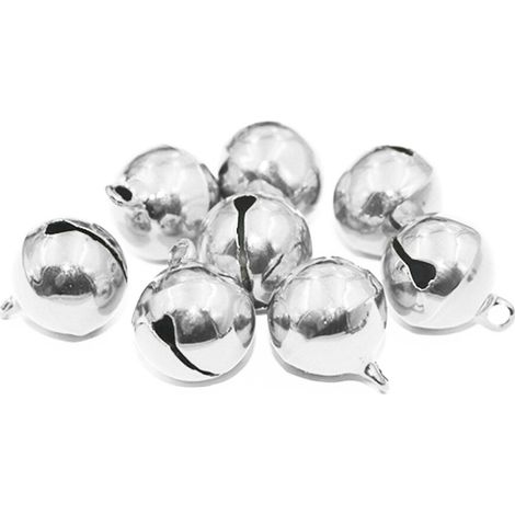 Set mit 50 bunten Metallglöckchen, 14 mm Weihnachtsglöckchenperlen, DIY-Anhänger