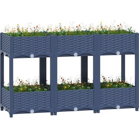 vidaXL Fioriera Rialzata 120x40x71 cm in Polipropilene
