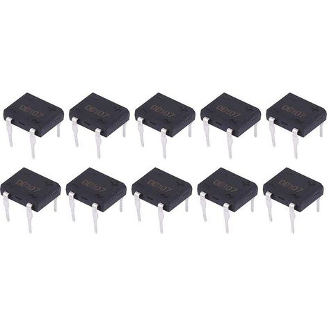 DB107 Pont Redresseur de Diode 1A 1000V 4 Broches pour Appareils Ménagers et Circuit Électronique Industriel(10Pcs) (1/4)