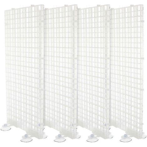 Panneau d'isolation transparent pour aquarium avec ventouses de couleurs aléatoires, séparateur en treillis assemblé pour la reproduction des poissons et la filtration.
