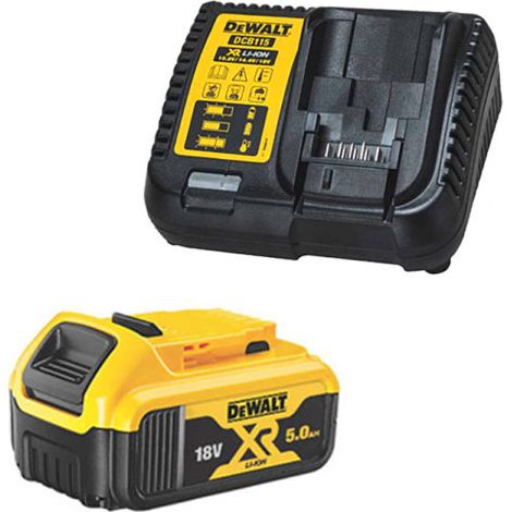 Dewalt DCB115P1 Pack batterie XR 18V 5Ah Li-Ion + chargeur