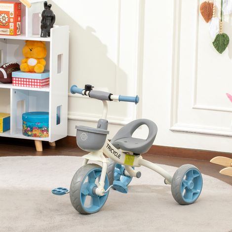 Tricycle convertible pour enfants de 2 Ă 5 ans, avec panier avant et roues en EVA, 72 x 52 x 61 cm, bleu (1/5)