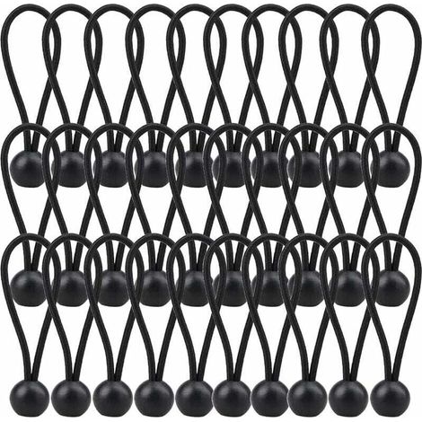 30 Stück Bungee-Seil, Planenschnur 140 mm, elastisches Seil für Plane für Pavillon, Plane, Camping, Zelt, Vorhänge, Verlängerungsgeschirr – Schwarz (1/4)