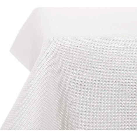 Tischdecke abwaschbar Leinenoptik 240 x 150 cm (Rechteckig) Weiß (1/5)