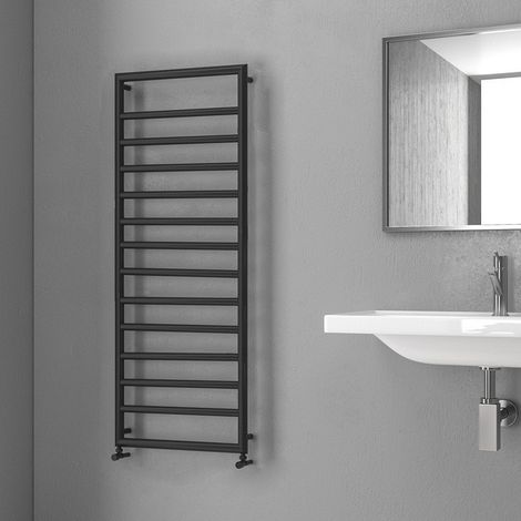 Termoarredo scalda salviette 1300x500mm colore nero opaco KAM-D7013N Kamalu