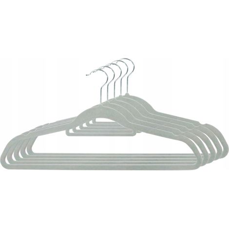 Maxi-Samtkleiderbügel, 5er-Set – grau (1/4)