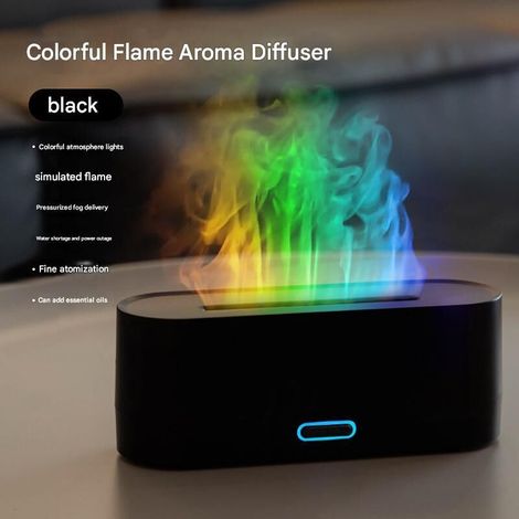 160ml Essential Oil Diffuser Humidifier, 7 Colors, Aromatherapy Diffuser, Suitable for Office and Bedroom, Black