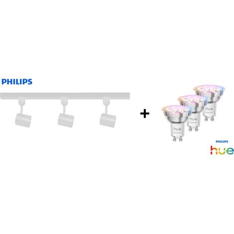 Philips LED Leuchten 3er Spot Zilo Easy Link weiß 100 cm warmweiß-kaltweiß RGB Deckenlampe