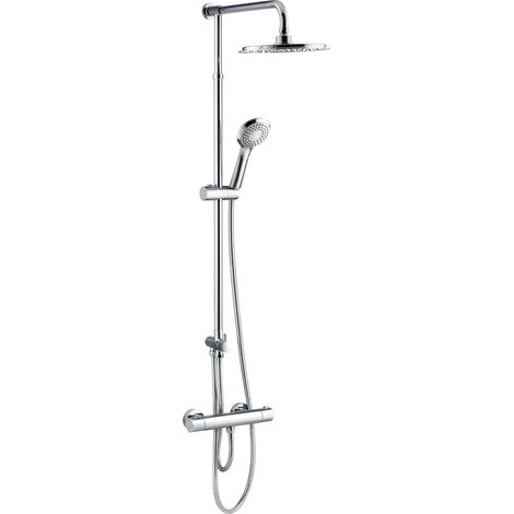 Colonne de douche 3 jets chromé, inverseur céramique hauteur réglable, anti-calcaire, shiny anti-torsion, ACS (1/5)