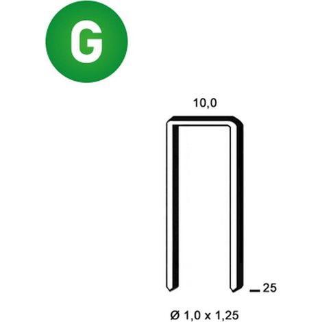 2 600 Agrafes G-25 - Galvanisées Résinées - 10x25x1x1.25 mm - D-Work