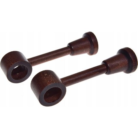 Soporte individual de madera para barra de cortina, diámetro 28 mm, caoba, 2 unidades. (1/5)