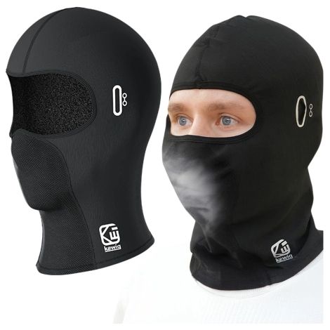 Pasamontañas Kewig para moto, transpirable y cortavientos, para cascos de moto y scooter, de secado rápido, que absorbe la humedad, antibacteriano y con protección UV - Negro (1/4)